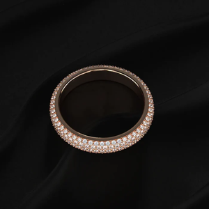 High End Diamond Ring Round Cut Diamond Band Multi <b>Row</b> Diamond Eternity Band Ring In Gold Layering Ring Diamond Fine Jewelry - Product Image 3