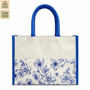 Custom Printed Laminated Recycled Polycotton Canvas Tote Bags 31x21x16 cm Front Pocket Velcro Closure Wholesale OEM ODM Supplier - Product Image 2