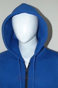 Unisex Heavy GSM 100% Organic Cotton Tracksuit Jogger Hoodie Set Royal Blue Solid Custom Logo OEM ODM Wholesale Winter Factory - Product Image 3