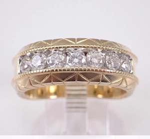 Anillo de boda para hombre chapado en oro con engaste de circonitas, plata de ley 925, joyería fina gruesa para aniversario, regalo de compromiso - Product Image 4