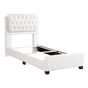Elegante Letto Singolo in Legno Bianco per Spazi Contemporanei - Product Image 6