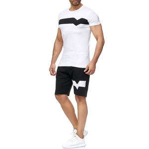 2025 vente chaude Y2K hommes décontracté 2 pièces été ensemble personnalisé à manches courtes T-Shirt Shorts ensemble 100% coton t-shirts ensemble pour hommes - Product Image 2