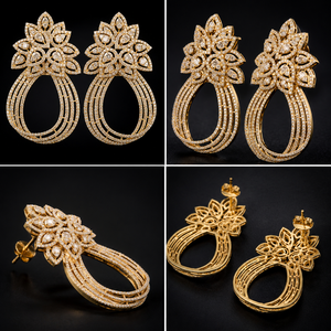 Modern Classic Design Natural <b>Diamond</b> Wedding <b>Dangle</b> <b>Earrings</b> IGI Certified Lightweight Long-Lasting from India - Product Image 2