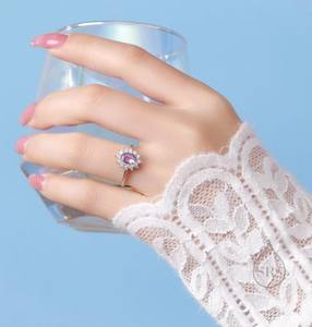 Genuine Amethyst and CZ Halo <b>Ring</b> in Sterling <b>Silver</b> Natural Amethyst Stone <b>Ring</b> <b>Stacking</b> <b>Rings</b> - Product Image 3