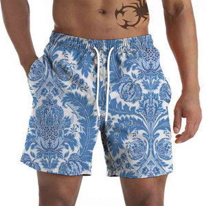 Shorts de bain et de plage pour hommes, antibactériens, imperméables, séchage rapide, respirants, avec cordon de serrage, en Spandex/Polyester - Product Image 4