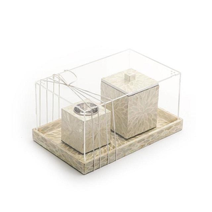 Magnifique brûleur de Bakhoor artisanal écologique en bois de santal et nacre, idéal pour les cadeaux, les hôtels et les expositions mondiales par Decor World Expo - Product Image 5