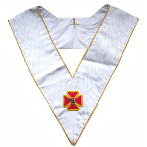 SCOTTISH RITE AASR 31ST DEGREE <b>COLLAR</b> HAND EMBROIDERED MASONIC REGALIA FREEMASON <b>COLLAR</b> SCOTTISH RITE REGALIA AASR 31ST DEGREE - Product Image 5