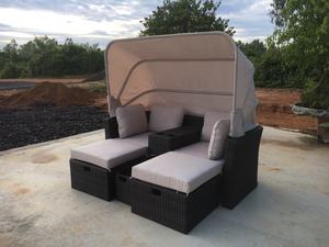DS00024 Modern Sun <b>Lounger</b> Outdoor Wicker Sofa Bed Polyester Cushion <b>Rattan</b> Steel Courtyard Hotels Villas - Product Image 2