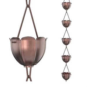 Cadena de Lluvia Metálica Resistente para Drenaje de Techos, Jardín, Patio, Balcón, Guía de Agua de Lluvia, Diseño Moderno y Lujoso, Resistente a la Intemperie - Product Image 1
