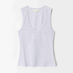 Wide Strap Women's Fitness Scoop Neck Tank Tops Breathable Regular Jersey Sporty Solid Racer <b>Back</b> Scoop Neck Gym Tank Top Women - Product Image 3