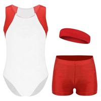 Justaucorps de gymnastique pour garçons et enfants, lot de 3 pièces sur mesure, manches courtes, pas cher, vente en gros, 6-16 ans