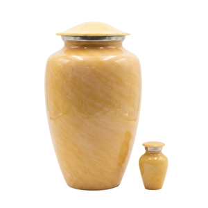Urne funéraire et ensemble de jetons en marbre vert citron – Urne décorative en métal pour adulte avec petit souvenir commémoratif assorti - Product Image 2