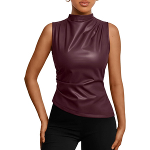 Ensemble corset personnalisé à col montant pour femme, débardeurs en cuir courts, collection automne, taille Queen - Product Image 1