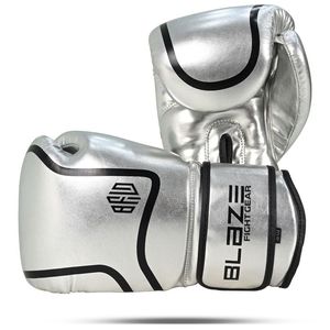 Guantes de Boxeo Metálicos Plateados Personalizados para Entrenamiento de Sparring y Muay Thai, Trabajo con Saco de Boxeo, Artes Marciales y Boxeo - Product Image 2