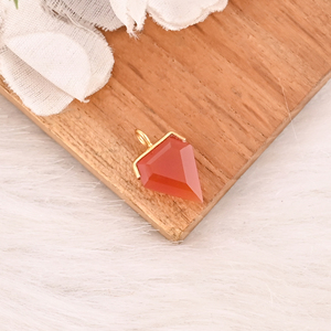 Natural <b>Red</b> Onyx Gemstone 925 Sterling Silver Pendant Minimalist Jewelry for Unisex - Product Image 3