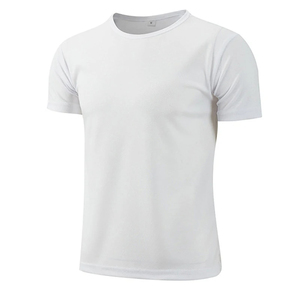 Men's <b>White</b> Short Sleeve O-Neck Printed Casual Jersey Knitted T-Shirt 100% Cotton Eco-Friendly 180g Solid Color <b>Plain</b> Dyed - Product Image 1