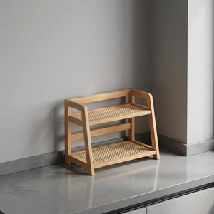 <b>2</b> Tier Wooden Display Organizer <b>For</b> <b>Kitchen</b> Organization And Home Storage Rack Tabletop Decorative Utility Stand From India - Product Image 2