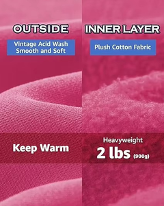 เสื้อสเวตเชิ้ตมีฮู้ดสีชมพูสำหรับผู้ชาย ทรงโอเวอร์ไซส์ สีพื้น ผ้าถักลำลอง แขนยาว มีกระเป๋า เหมาะสำหรับใส่ในฤดูใบไม้ร่วง - Product Image 3