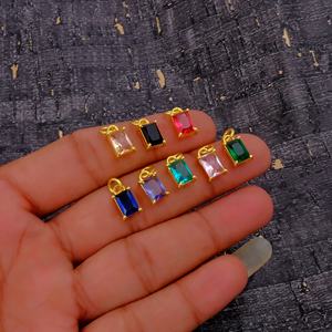 Iolite QUARTZ Baguette ชุดง่ามชุบทองจี้เสน่ห์ทำด้วยมือส่วนประกอบเครื่องประดับสำหรับสร้อยคอ - Product Image 2