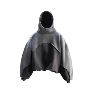 Sweat à Capuche Surdimensionné Brodé en Mélange de Coton Doux pour Hiver Commande en Gros de Sweats à Capuche de Mode avec Poche Kangourou Capuche à Cordon Réglable - Product Image 3