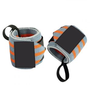 Correas de Soporte para Muñeca Ajustables, Azul y Naranja a Rayas, Cierre de Gancho y Bucle, para Levantamiento de Pesas, Unisex, Diseño Antideslizante - Product Image 1