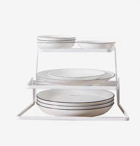OEM/ODM Vietnam 2/3 Tier Metal Corner Storage <b>Rack</b> <b>Plate</b> Organizer Kitchen Countertop Shelf Stand - Product Image 1