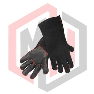 Guantes de Jardinería de Cuero Negros, Guantes de Seguridad Resistentes al Calor, Transpirables, Sin Silicona, Anti-Impactos, para Bomberos - Product Image 3