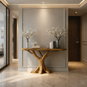 โต๊ะคอนโซลไม้เนื้อแข็งทรงแคบแบบโบราณ ทำมือ เป็นมิตรกับสิ่งแวดล้อม สำหรับใช้ในโรงแรมและห้องนั่งเล่น ดีไซน์ทันสมัย - Product Image 2