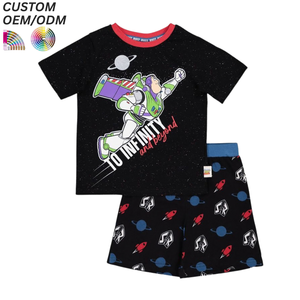 Conjunto de Ropa Casual de 2 Piezas para Niños, Camiseta y Pantalones Cortos, 100% Algodón, Estampado Animal, OEM/ODM, Logotipo Personalizado, Venta al Por Mayor, Todas las Temporadas - Product Image 3