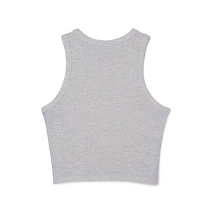 Camiseta sin mangas informal personalizada para mujer con logo frontal bordado en 3D, cuello elástico, sin mangas, espalda cruzada de microcanalé, para gimnasio y fitness - Product Image 6