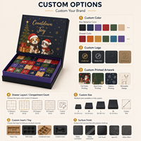 Calendrier de l'Avent personnalisé à 24 tiroirs, boîtes cadeaux rigides, impression intégrale personnalisée du logo, boîte d'emballage pour compte à rebours des fêtes, pour cosmétiques, chocolats
