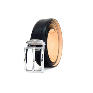 Cinturón de Cuero con Doble Costura para Hombre, Borde Reforzado, Color Liso, Correa Sólida, Juego de Hebillas Metálicas Resistentes - Product Image 1