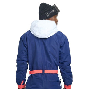 Custom Retro Rainbow Stripe One Piece Ski Suit Men Women <b>Waterproof</b> Windproof Insulated Snowboard Jumpsuit Winter <b>Snowsuit</b> OEM - Product Image 3