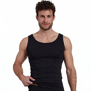 Wholesale Breathable Sporty 100% Cotton <b>Mens</b> Casual Knitted Gym <b>Singlet</b> Plus Size Solid Vest - Product Image 5