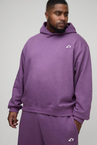 Survêtement Homme Violet en Coton Lourd, Vente en Gros Direct Usine, Logo Personnalisé, Ensemble Deux Pièces : Sweat à Capuche Coupe Décontractée et Pantalon de Survêtement Coupe Droite - Product Image 3