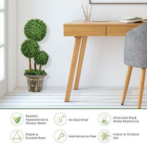 Albero Topiario Artificiale a Tre Sfere da 30 Pollici con Protezione UV per Uso Interno ed Esterno - Product Image 6