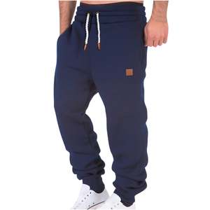 Men's 100% Cotton Fleece Sweatpants Streetwear Baggy Joggers Sports Pants <b>Trousers</b> Multi Pockets <b>Elastic</b> Drawstring Waist Cuff - Product Image 5