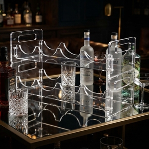 Clear Acrylic Wine Bottle Holder <b>Display</b> Rack Countertop Retail Bar Restaurant Hotel Wine <b>Display</b> Stand - Product Image 1