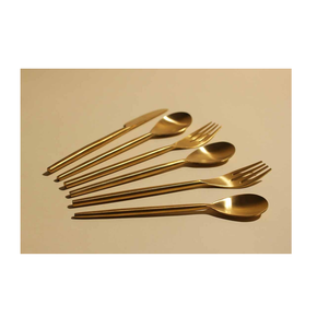 Cuchara de Latón Clásica con Mango Corto, Cuchara para Cena, Cubertería Nueva de Lujo, Juego de Cubertería Dorada, Cuchara de Alta Calidad - Product Image 4