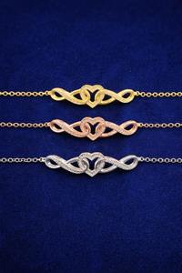 กำไลข้อมือเทนนิสรูปหัวใจอินฟินิตี้ขนาดใหญ่ประดับมอสซาไนต์ ชุบทอง 14K เงินแท้ 925 สำหรับผู้หญิง - ของขวัญและเครื่องประดับสำหรับใส่ทุกวัน - Product Image 2