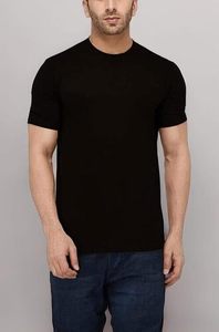 T-shirt confortable en mélange de coton à col rond pour tous les jours, avec une coupe droite et des manches courtes lisses pour un style fiable. - Product Image 2