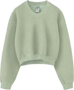 Sweat-shirt court décontracté personnalisé pour femme, avec logo imprimé, col rond, manches longues, idéal pour la gym et le streetwear - Product Image 4