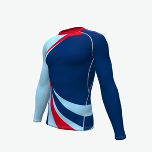 OEM Unisex Men's Long Sleeve MMA Rashguard Sports Shirt Custom Logo Polyester Sublimation Blank <b>Surf</b> Compression Adult Size - Product Image 2