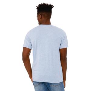 T-shirt de sport basique pour homme imprimé sur mesure, coupe décontractée, en jersey de coton/polyester, tissu peigné très extensible pour la course à pied - Product Image 3