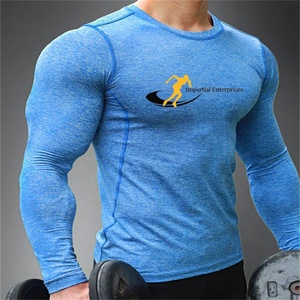 T-shirts de compression unisexes à manches longues en polyester spandex de haute qualité pour le sport - Product Image 4