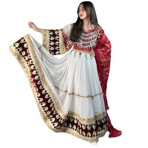 Robe afghane Kuchi de qualité supérieure pour femmes, pour mariage et occasions spéciales, style sobre, fermeture éclair, décoration en dentelle, par AM IMPEX - Product Image 1