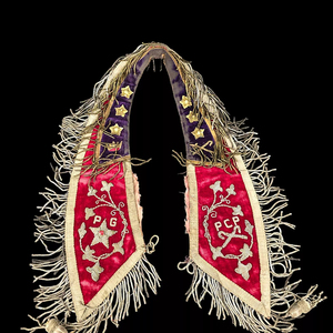 Écharpes Grand Constantine personnalisées en gros avec ruban blanc et broderie sur mesure pour écharpes maçonniques - Product Image 1