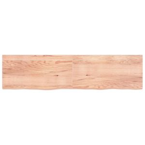 Meuble-lavabo de salle de bain en bois massif brun clair 78,7"x19,7"x(0,8"-1,6") avec comptoir traité à la lumière - Product Image 3