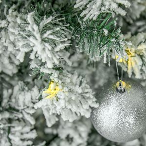 9ft Pre-Lit Snow Flocked Slim Douglas Fir Artificial Christmas Tree with 550 LED <b>Lights</b> and 988 Tips Realistic <b>Branches</b> - Product Image 3