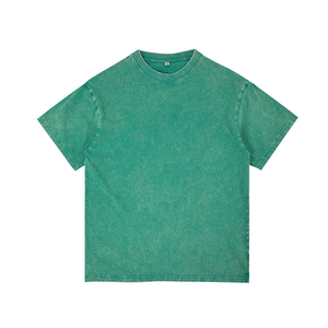 Camiseta Oversize de Algodón 100% Lavado al Ácido al por Mayor, 240GSM, de Alto Gramaje para Hombre, con Logotipo Personalizado, Camiseta Vintage Lisa - Product Image 2